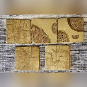 Brand New- Set of 5 100% Handmade Ceramic Coasters
